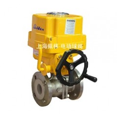 Q941F4電動(dòng)法蘭襯氟球閥，調(diào)節(jié)型襯氟球閥