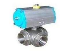 Q614F氣動(dòng)三通球閥 氣動(dòng)三通內(nèi)螺紋球閥，廠價(jià)直銷