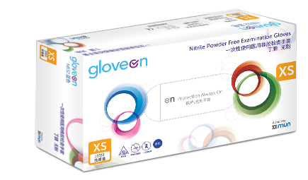 gloveon NB32，NW32無粉， 9’, 非滅菌, 指尖麻面